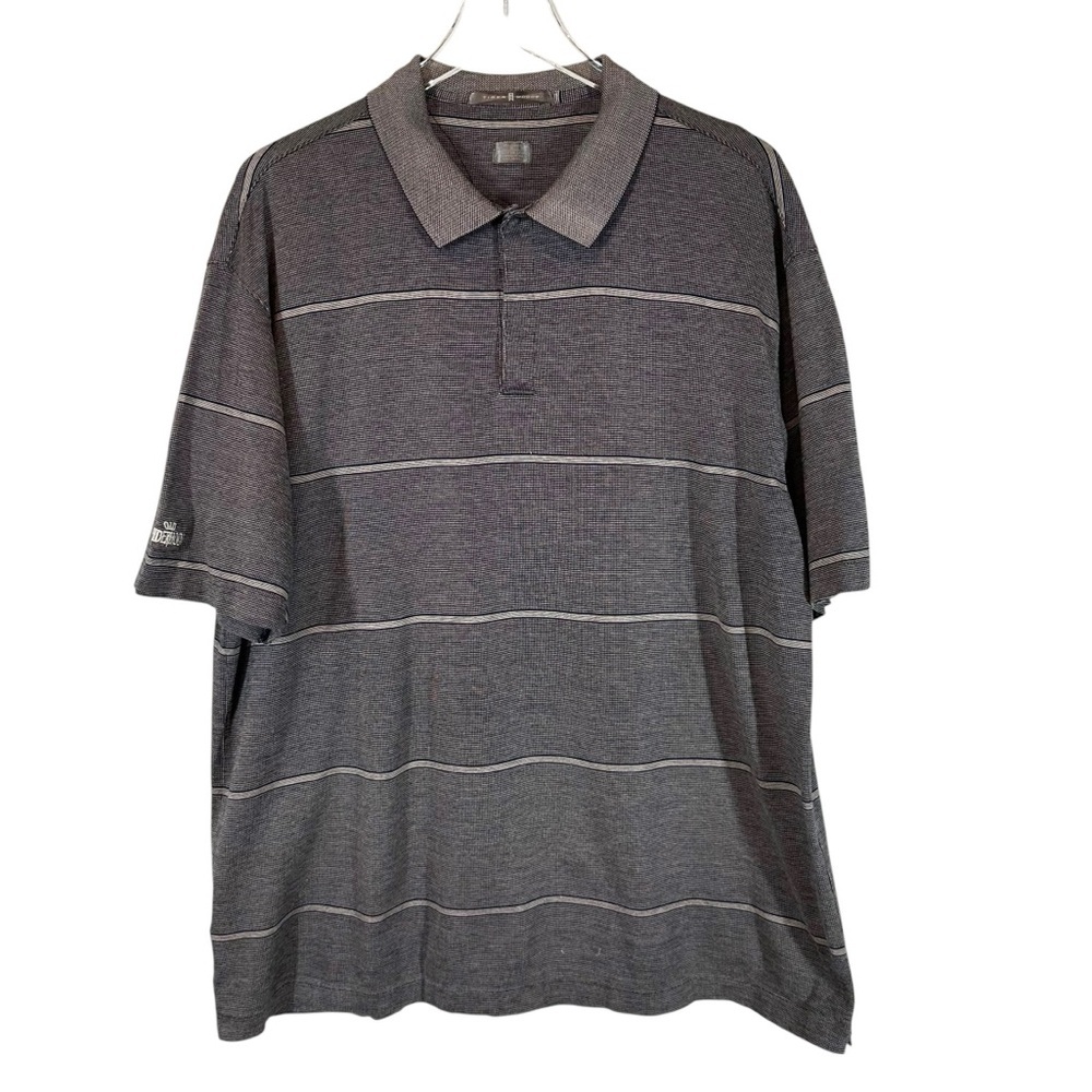 NIKE TIGER WOODS Men's XL Grey/Black Polo Short Sleeve Shirt "Old Kinderhook"